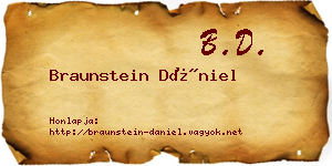 Braunstein Dániel névjegykártya
